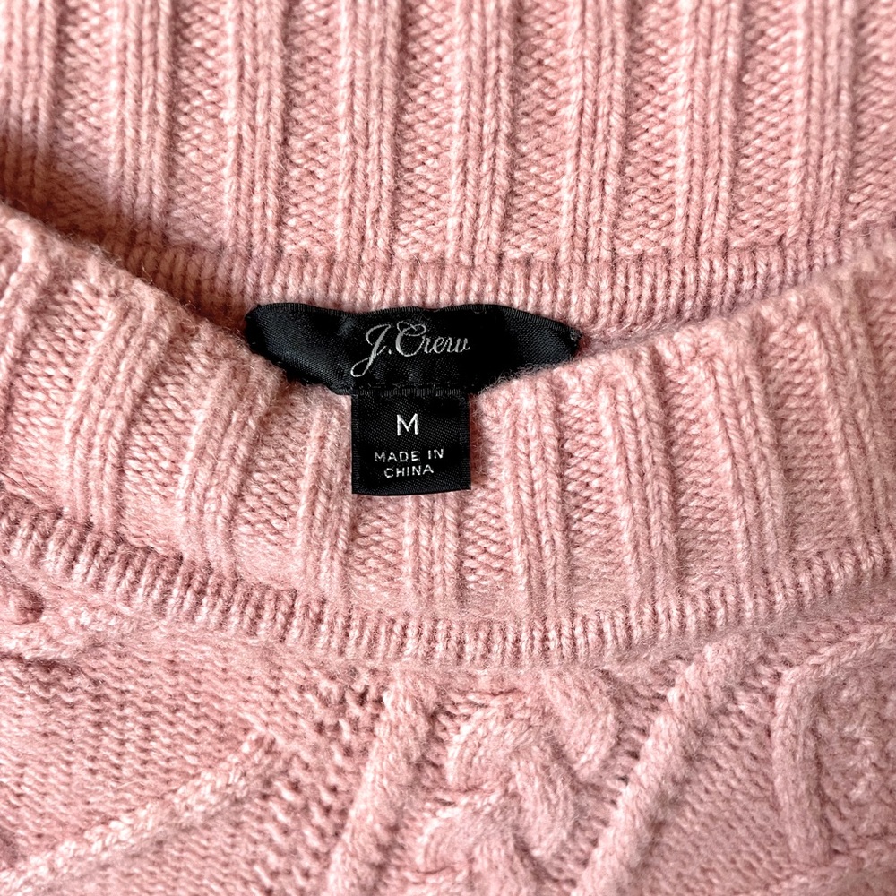 J Crew Wool Blend Cable Knit Patchwork Tunic Swea… - image 7